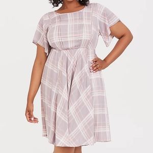 NWT Torrid Plaid Challis Skater Dress